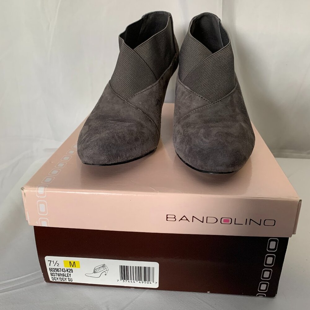 Bandolino Women's Suede Booties Color Gray Size 7.5M